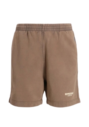 Represent Owners Club logo-print shorts - Brown