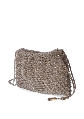 Hibourama Penelope crystal-embellished shoulder bag - Silver