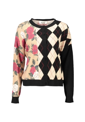 Blugirl floral-print argyle-panel cardigan - Neutrals