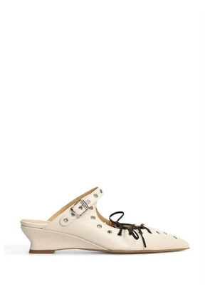 ALCHIMIA eyelet-embellished lace-up mules - Neutrals