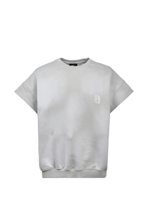 BREATH logo-embroidered short-sleeve sweater - Grey