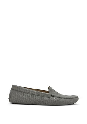 Tod's Vintage snake-embossed Driving loafers - Grey