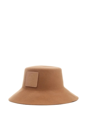 Helen Kaminski logo-patch wool-felt hat - Neutrals