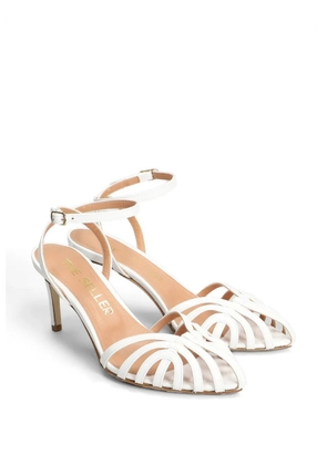 The Seller patent-finish caged sandals - White