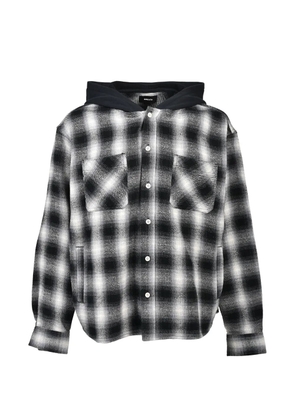 BREATH check hooded shirt - Black