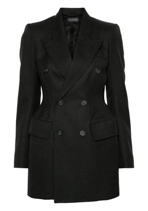 Balenciaga Hourglass checked wool blazer - Black