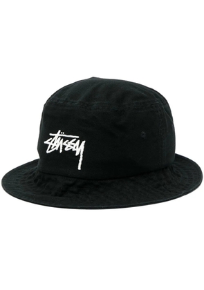 Stüssy logo-print bowler hat - Black
