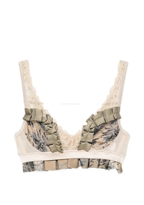 Antonio Marras ruffled lace-trim bra - Neutrals