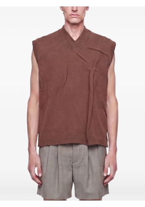 Hed Mayner V-neck logo vest - Brown