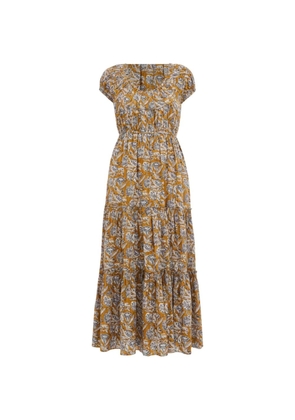 Ulla Johnson Alexi Midi floral-print tiered dress - Yellow