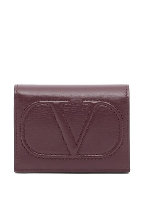 Valentino Garavani small Vlogo wallet in calfskin - Purple