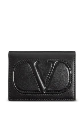 Valentino Garavani small Vlogo wallet in calfskin - Black