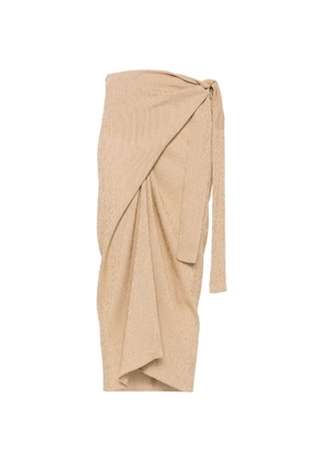 Tela check-pattern wrap skirt - Neutrals
