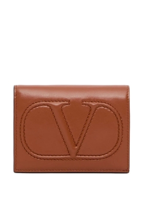 Valentino Garavani VLogo Walk small calfskin wallet - Brown
