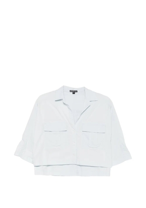 James Perse patch-pocket cropped shirt - Blue