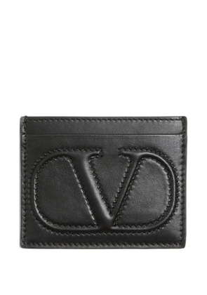 Valentino Garavani VLogo Walk calfskin card holder - Black