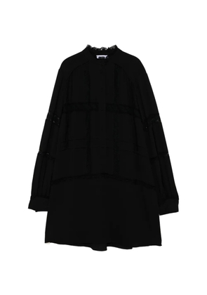 Dice Kayek lace-trim long-sleeve dress - Black