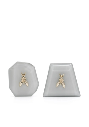 Patrizia Pepe Fly-motif clip-on earrings - Grey