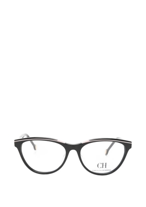 Carolina Herrera logo-plaque cat-eye glasses - Black