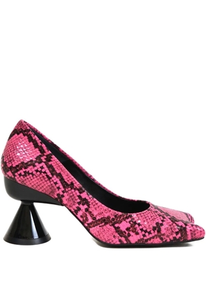 Paula Canovas del Vas 50mm Diablo snakeskin-embossed sculpted-heel pumps - Pink