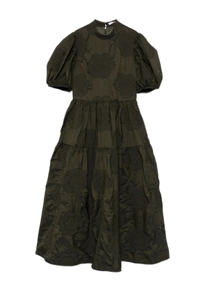 Cecilie Bahnsen Kelly puff-sleeve tiered midi dress - Green