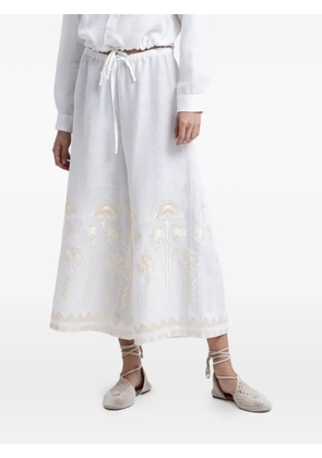 GREEK ARCHAIC KORI embroidered drawstring-waist trousers - Neutrals