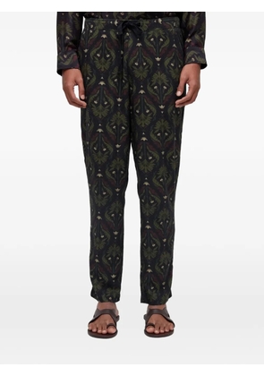 Osklen botanical-print drawstring trousers - Black