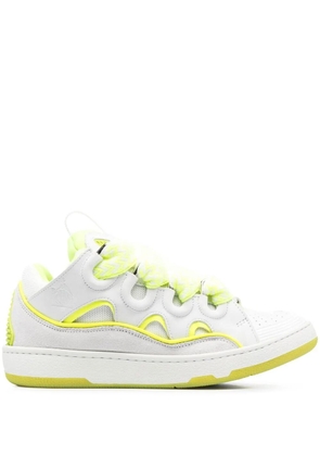 Lanvin Curb panelled lace-up sneakers - White