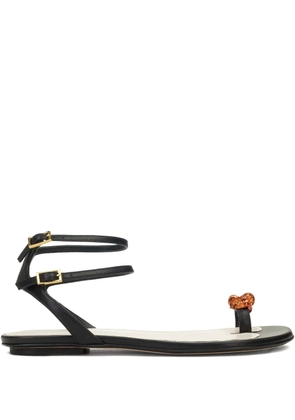 Lanvin knot-embellished flat sandals - Black