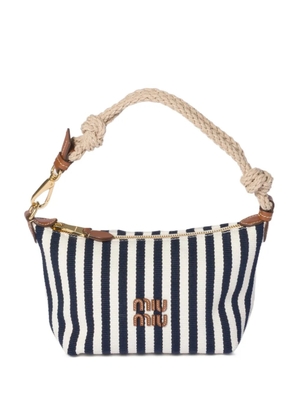 Miu Miu cotton and leather pouch - Blue