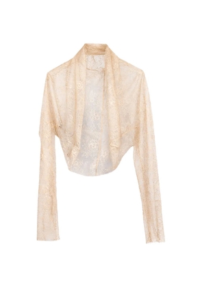 Alberta Ferretti lace effect sheer jacket - Neutrals
