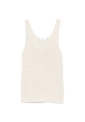Roberto Collina open-knit V-neck top - Neutrals