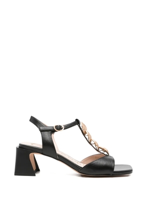 CAFèNOIR chain-detail leather sandals - Black