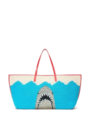 STAUD sequin-embellished crochet tote bag - Blue