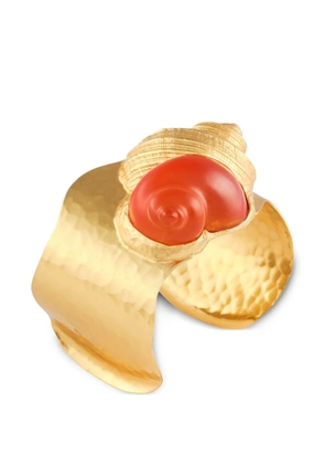 Christian Dior Pre-Owned 1987 seashell-detail cuff - Gold
