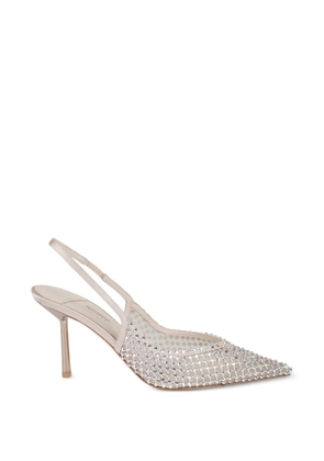 Le Silla Gilda crystal-embellished mesh pumps - Neutrals