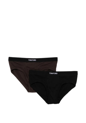 TOM FORD logo-waistband jersey briefs - Brown