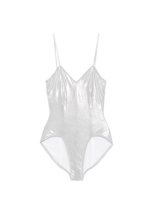 Norma Kamali Wonderwoman Mio metallic swimsuit - Silver