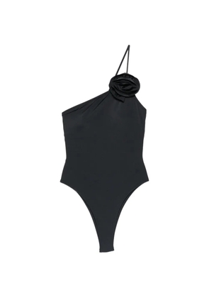 Moschino one-shoulder floral-detail swimsuit - Black