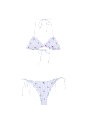 MC2 Saint Barth Sagitami strawberry-embroidered bikini - Blue