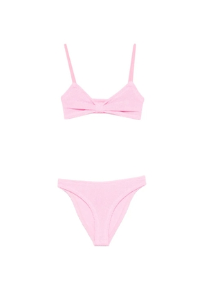 Hunza G crinkle-effect bow-detail bikini - Pink