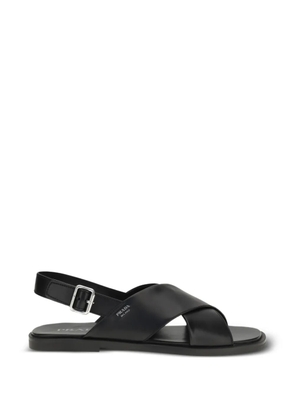 Prada Saffiano criss-cross sandals - Black