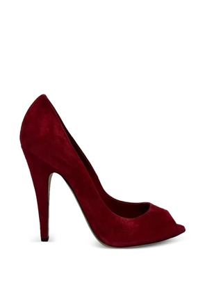 Casadei Vintage peep-toe suede pumps - Red