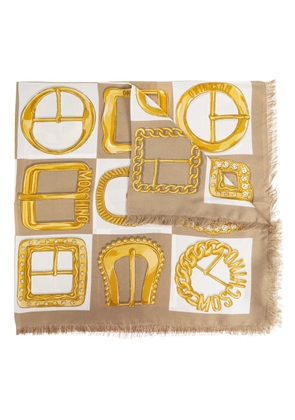 Moschino printed scarf - Neutrals