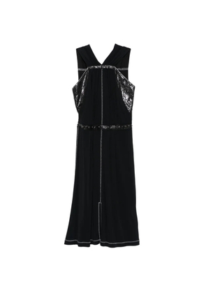 Bottega Veneta Pre-Owned Studded Black Panel Midi Dress