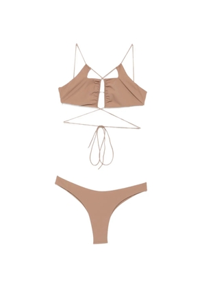 Amazuìn Jadia ruched-detail bikini - Brown