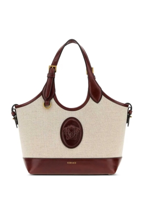 Versace small Rivière canvas tote bag - Neutrals