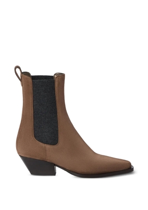 Brunello Cucinelli suede Chelsea boots with precious loop detail - Neutrals