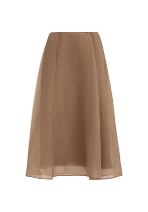 Brunello Cucinelli crispy silk circle skirt - Neutrals