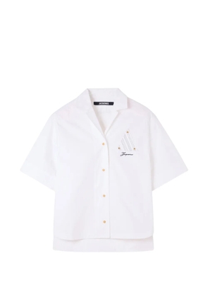 Jacquemus embroidered-logo short-sleeved shirt - White